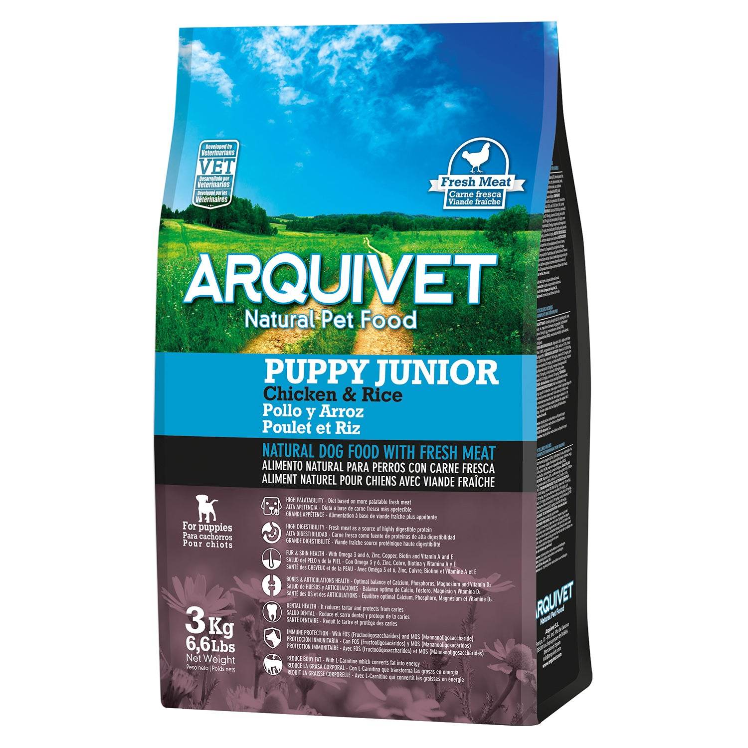 arquivet-super-premium-poulet-riz-croquette-chiot-3-kg image 1
