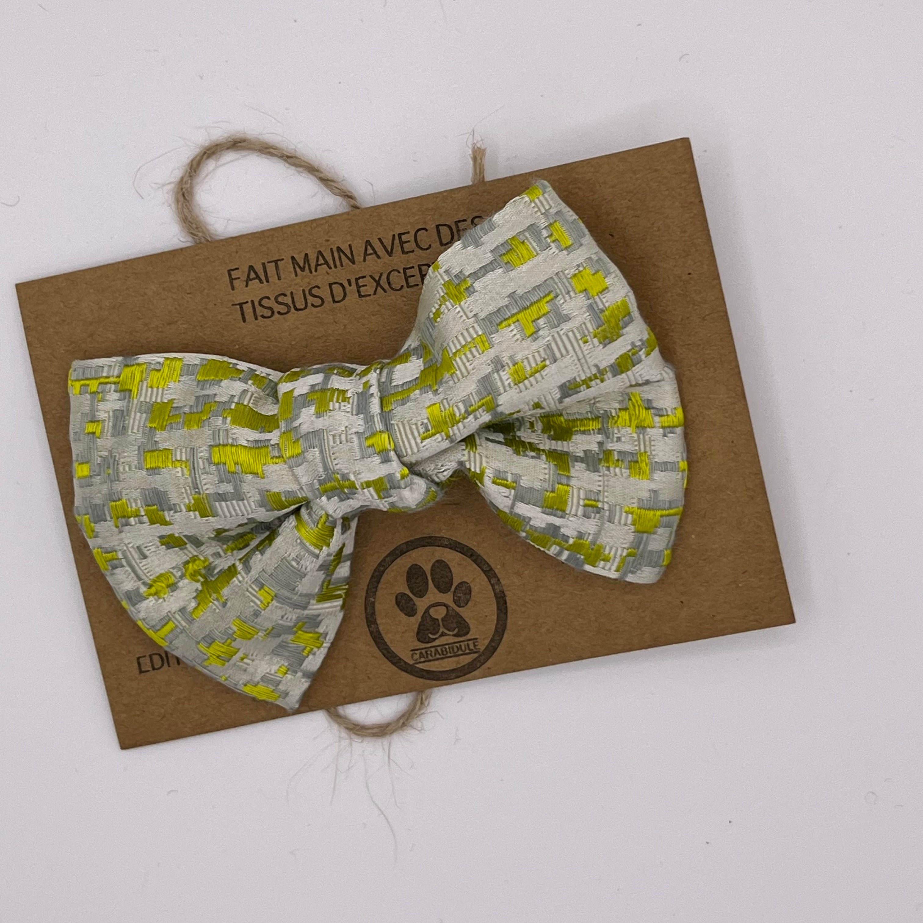 carabidule-dition-luxe-noeud-papillon-chien-chat-vert-fait-main image 5