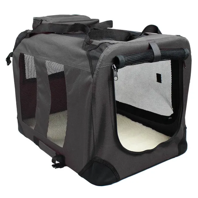 arquivet-sac-transport-chien-noir-pliable-60x42x42cm-a-r image 1