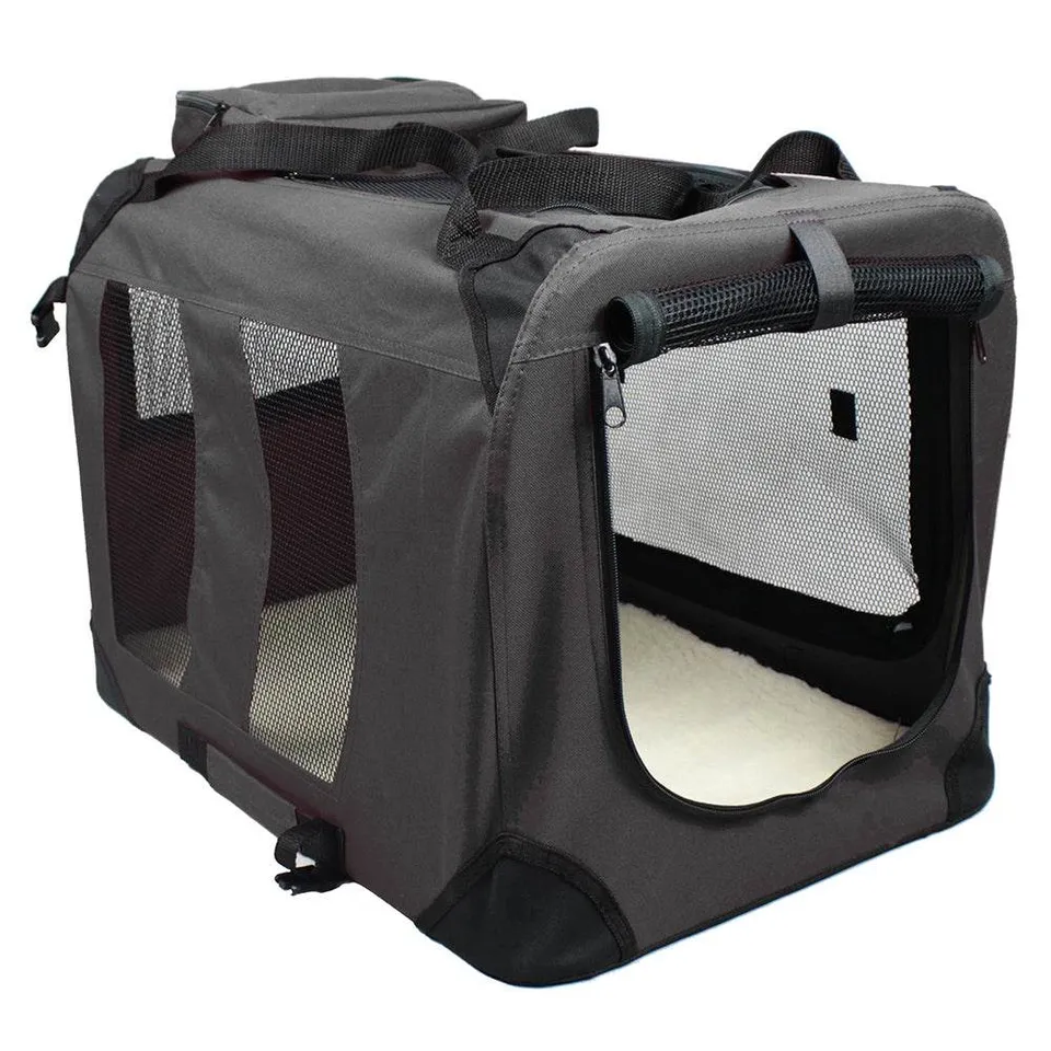 arquivet-sac-transport-chien-noir-pliable-60x42x42cm-a-r image 1