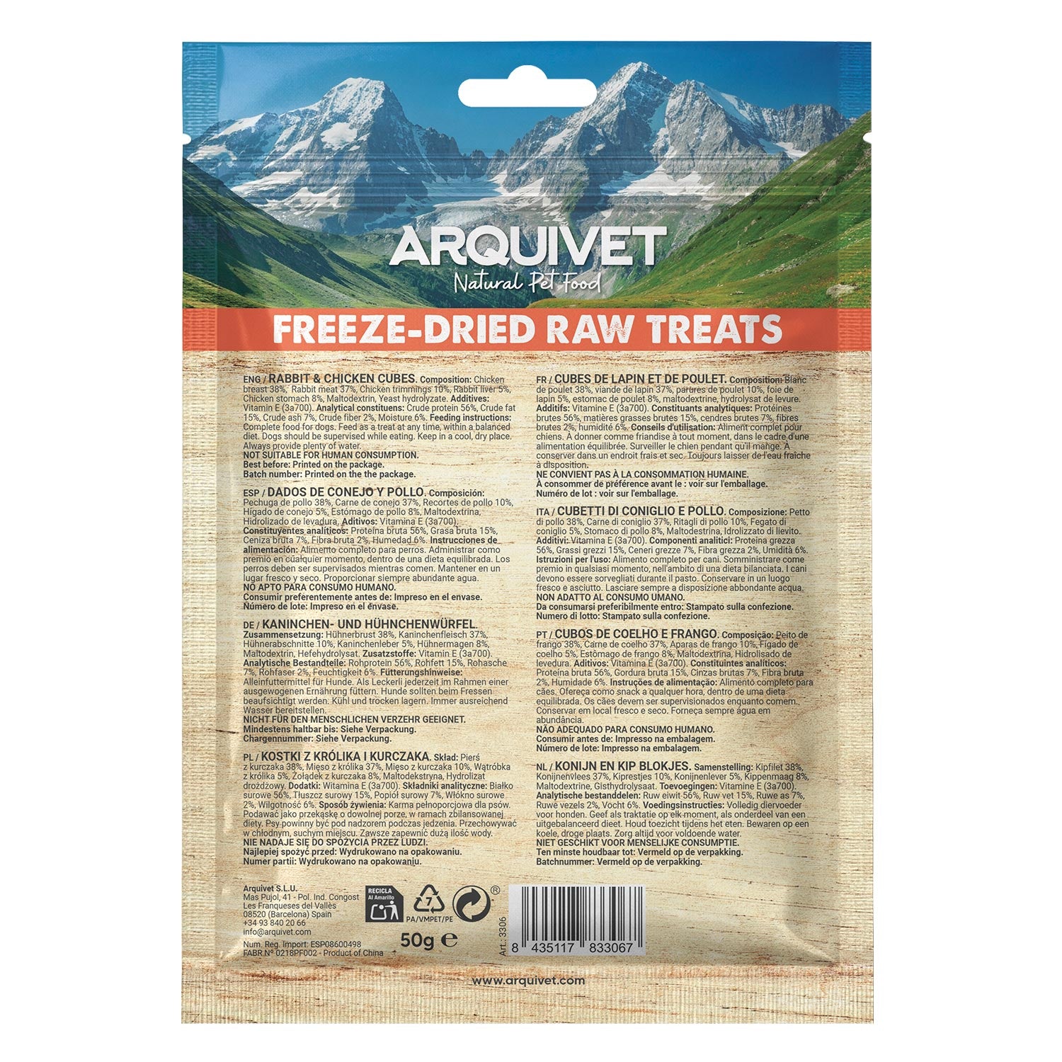 arquivet-lapin-poulet-friandise-chien-50g-lyophilis-e image 3