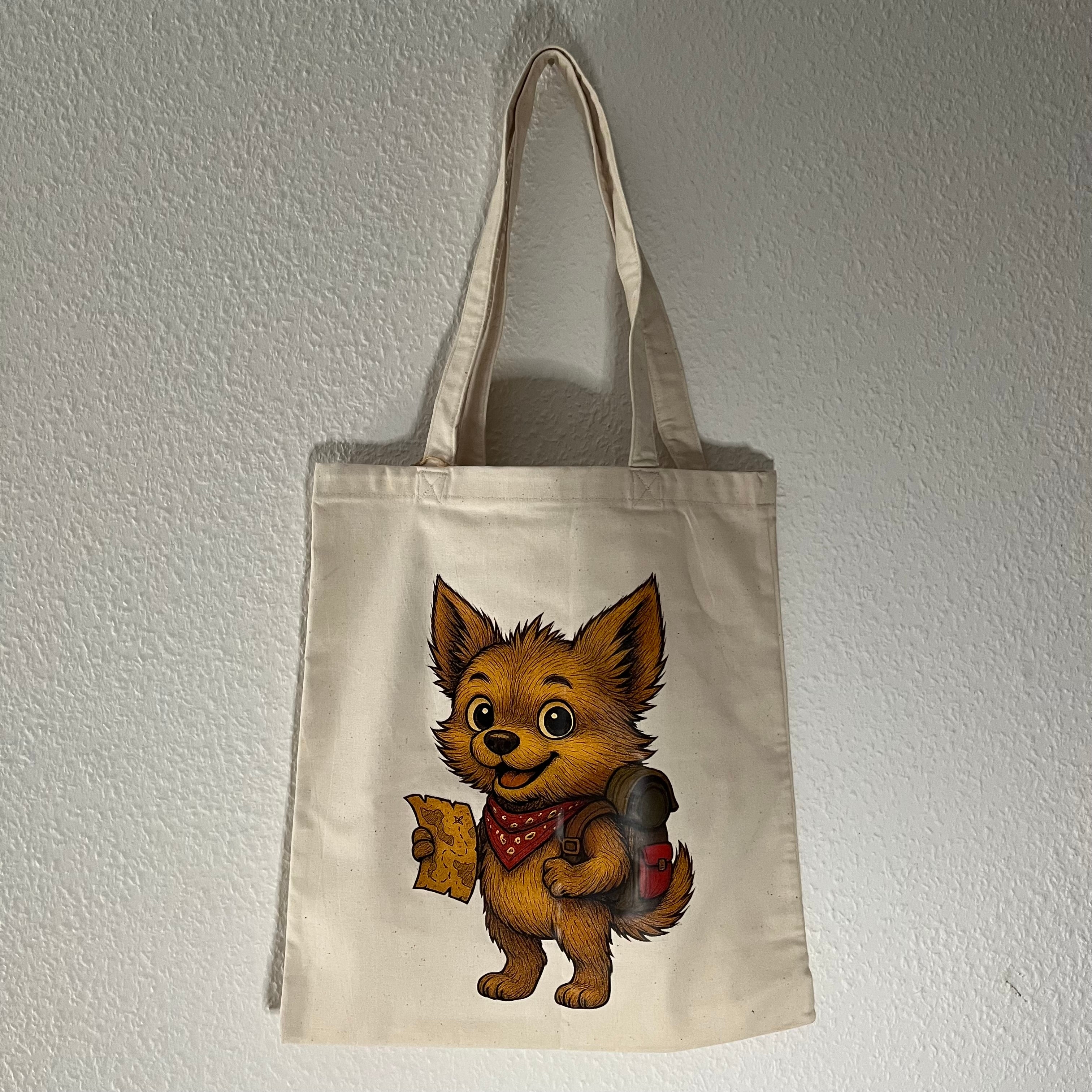carabidule-le-vaillant-tote-bag-chien-coton-cru image 1
