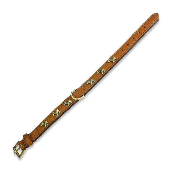 arquivet-collier-chien-cuir-marron-clous-2x45-cm image 1
