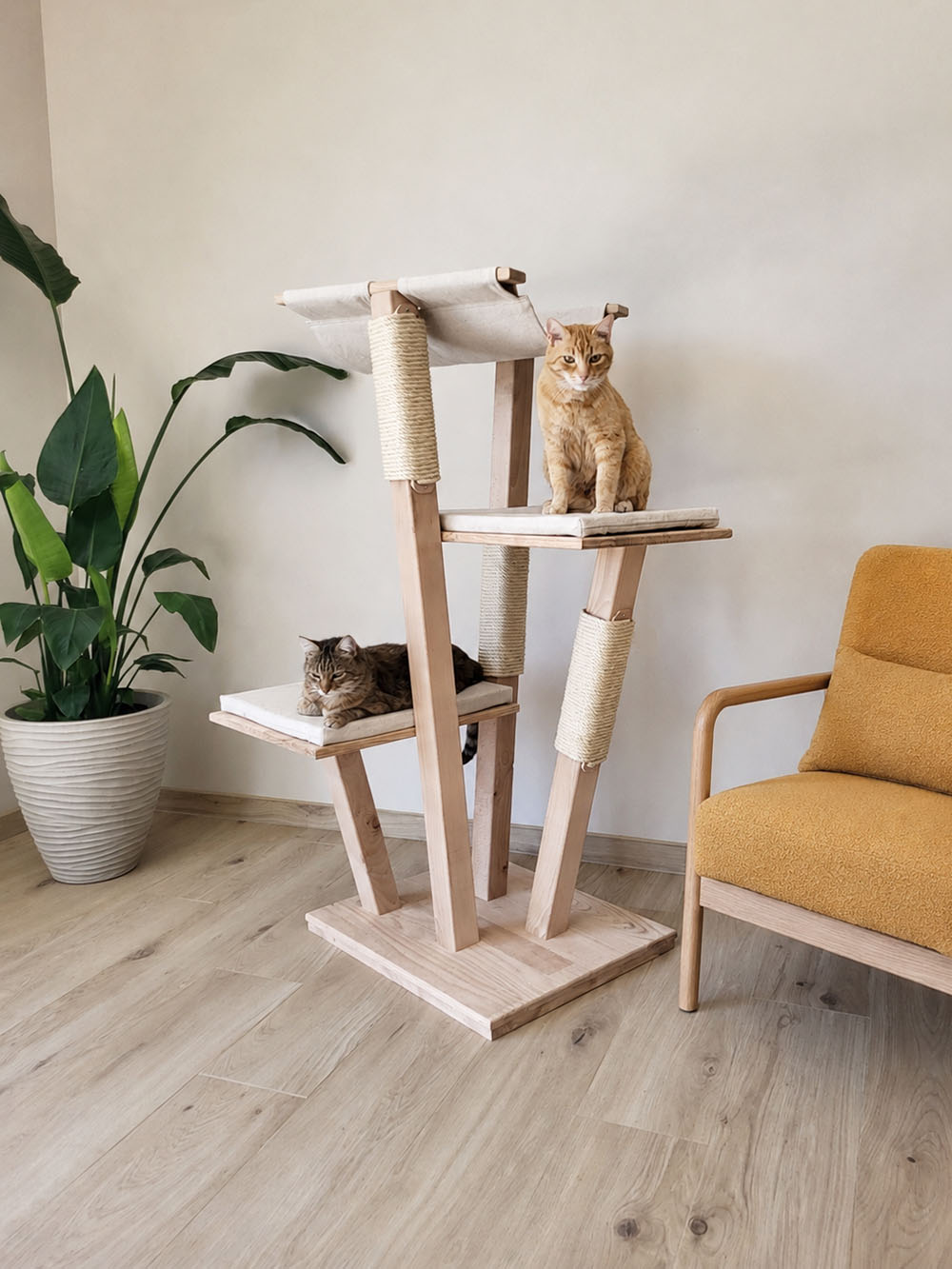 chat-perch-balsamine-arbre-chat-bois-hamac-130-cm image 2