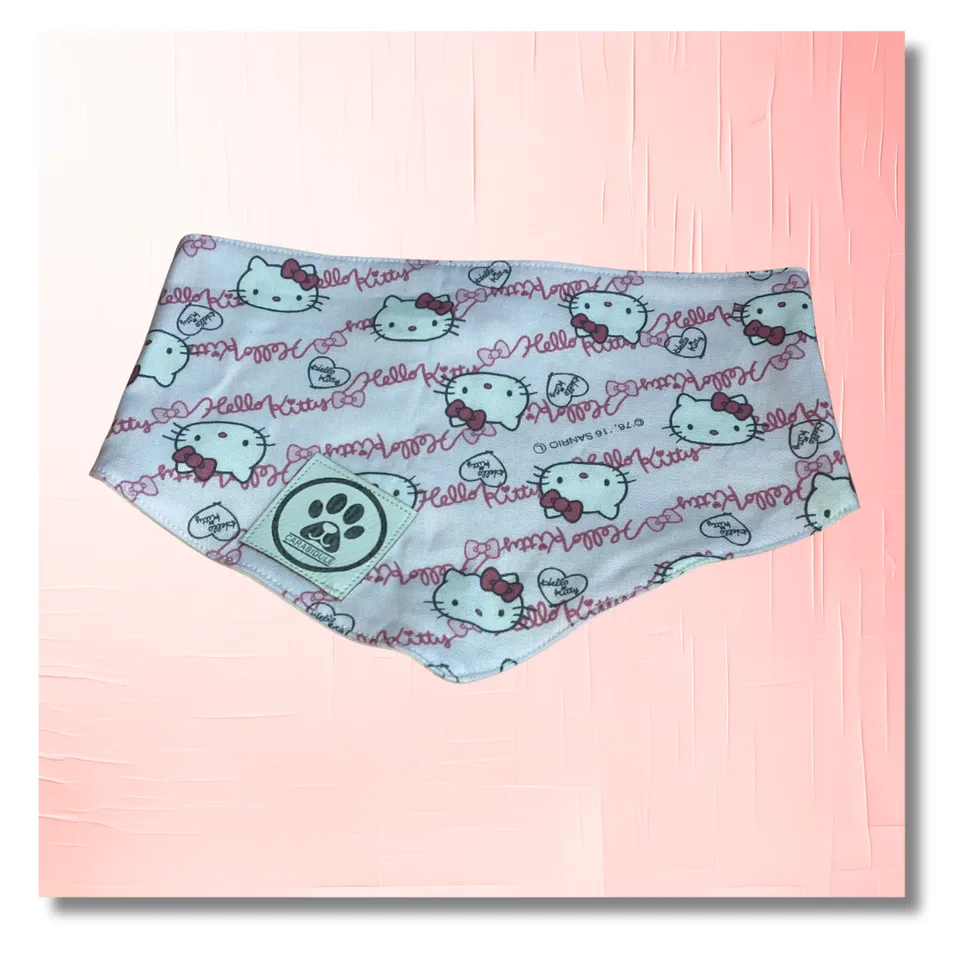 carabidule-kawaii-bandana-chien-r-versible-blanc-coton image 1