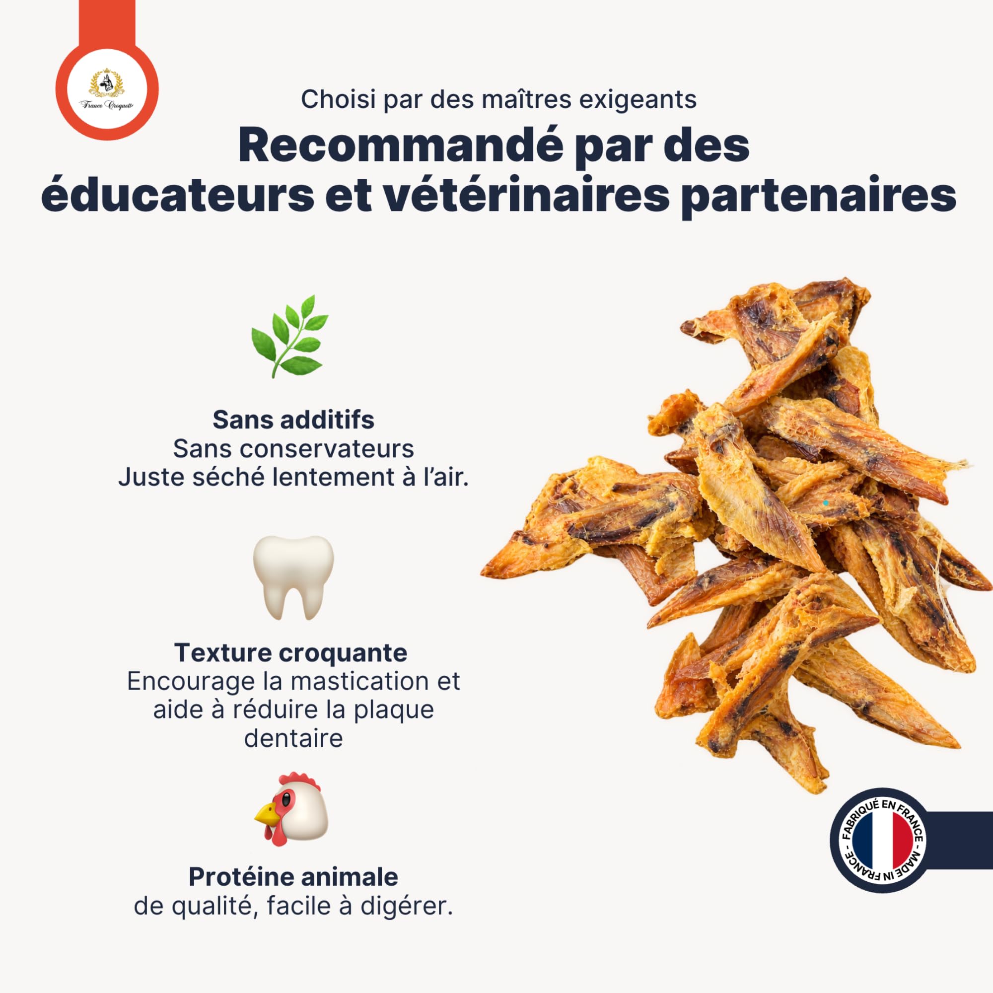 france-croquettes-ailes-poulet-s-ch-es-friandise-chien-100-poulet image 5