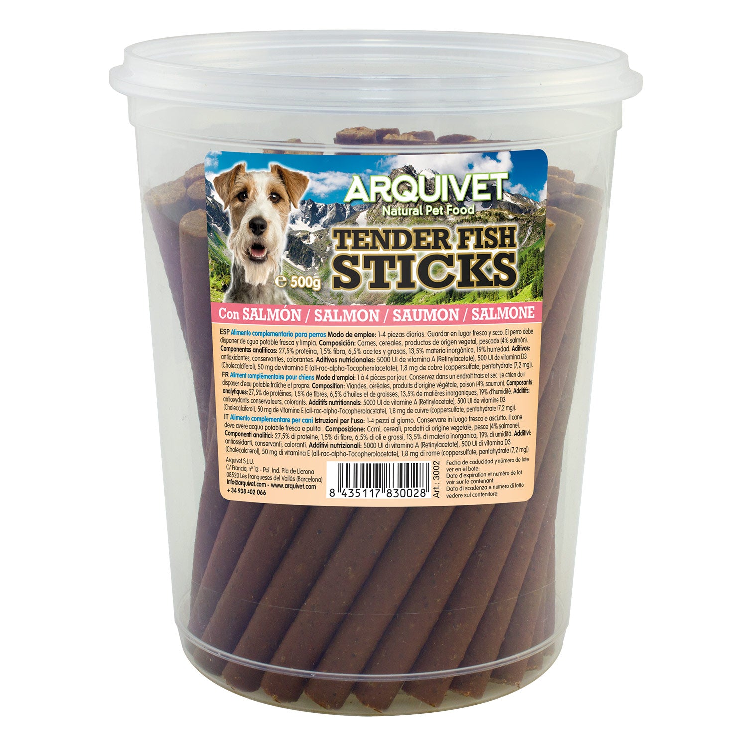 arquivet-sticks-saumon-friandise-chien-500-gr-viande-tendre image 1