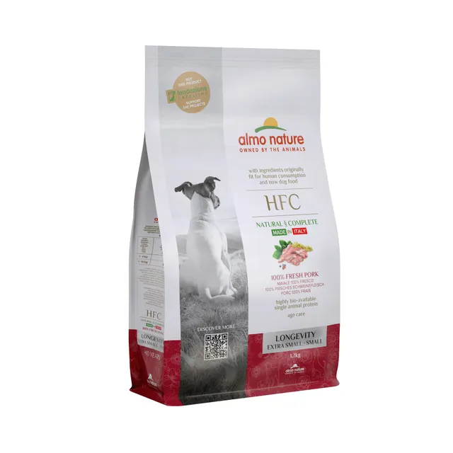 almo-nature-hfc-adult-longevity-xs-s-croquettes-petit-chien-porc-300-g image 1