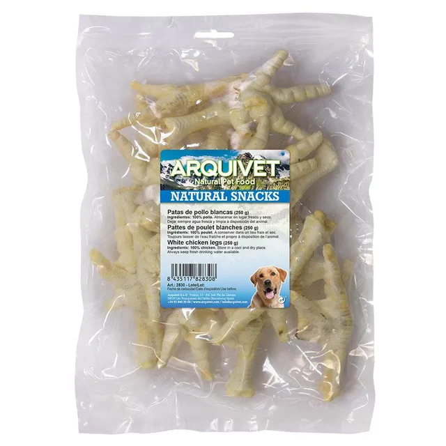 arquivet-pattes-poulet-blanc-friandise-chien-250g-dents image 1