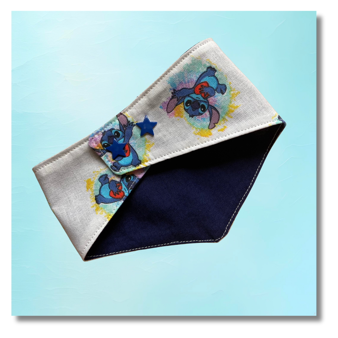 carabidule-les-l-gers-bandana-chien-stitch-r-versible-bleu-coton image 2