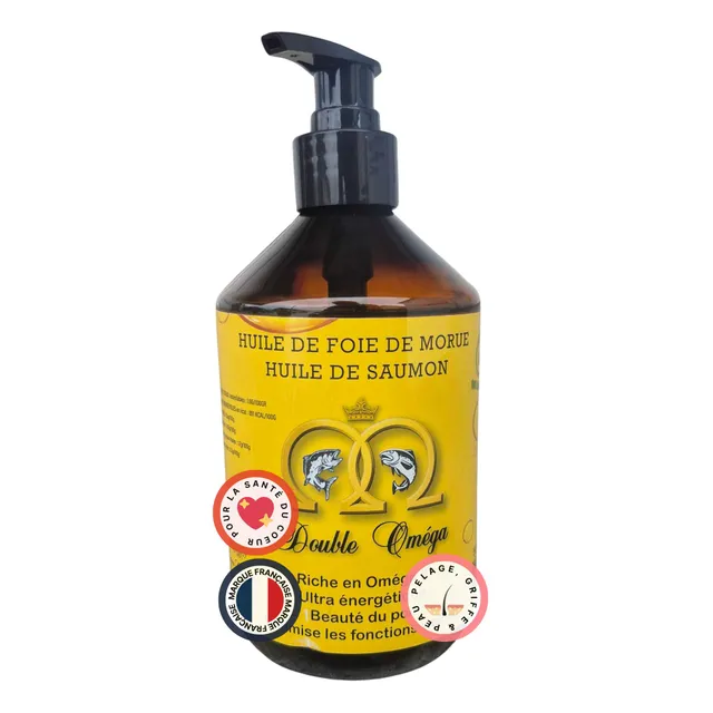 france-croquettes-double-om-ga-huile-chien-saumon-morue-500ml image 1