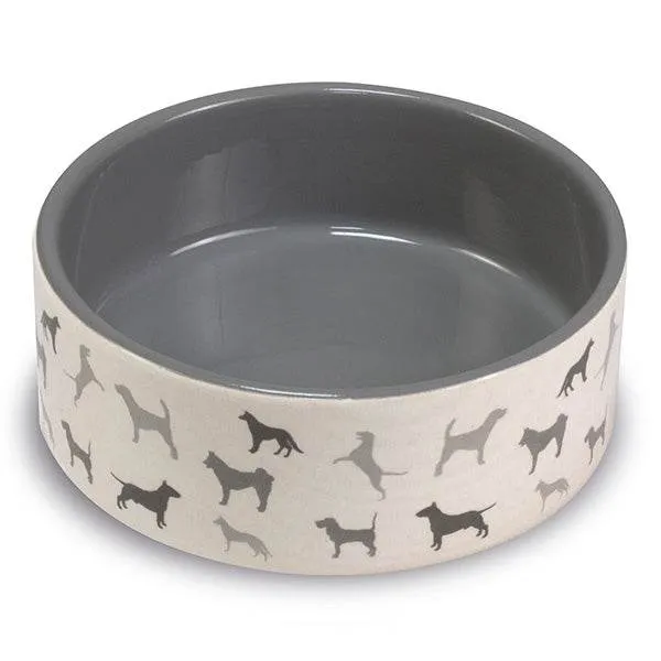 arquivet-gamelle-chien-c-ramique-blanche-motif-chien-16-cm image 1