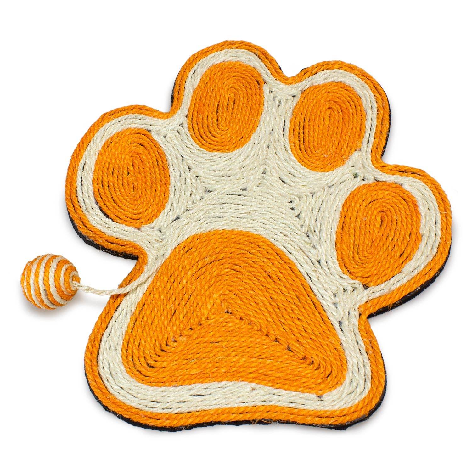 arquivet-tapis-griffoir-chat-avec-balle-orange-blanc-40-x-36-cm image 2
