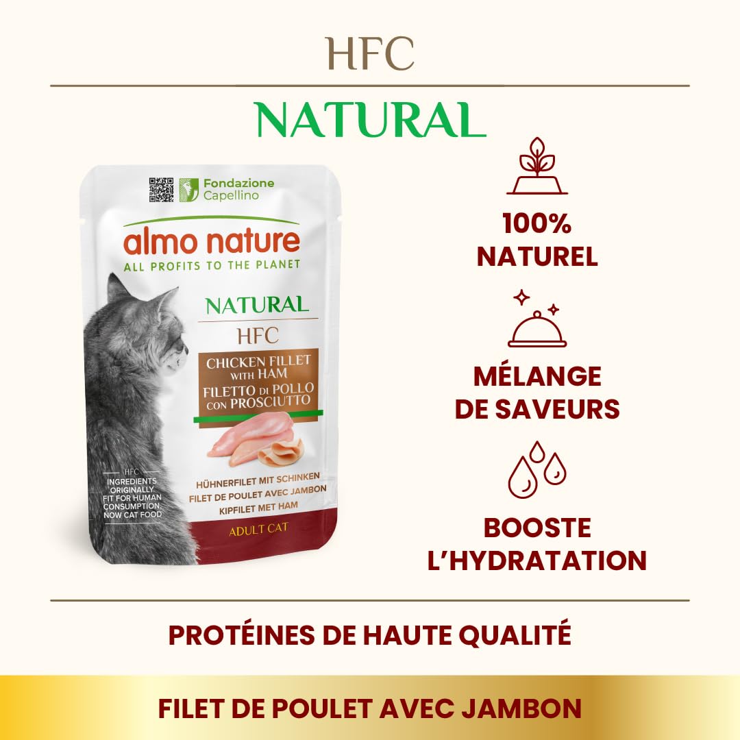 almo-nature-hfc-natural-filet-poulet-jambon-chat-24x55g image 2