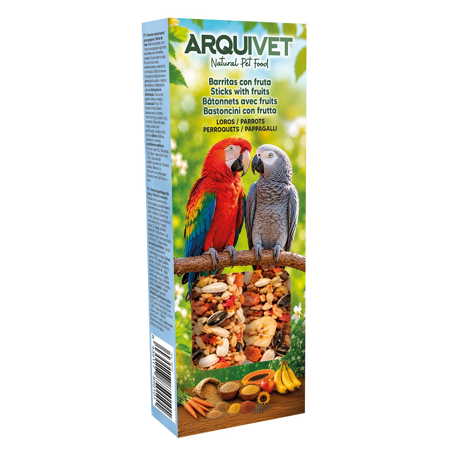 arquivet-sticks-fruits-friandise-perroquet-120-g-papaye image 2