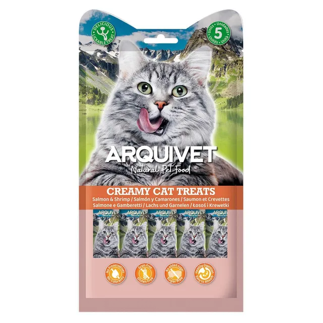 arquivet-creamy-friandise-chat-saumon-crevette-5x14-g image 1