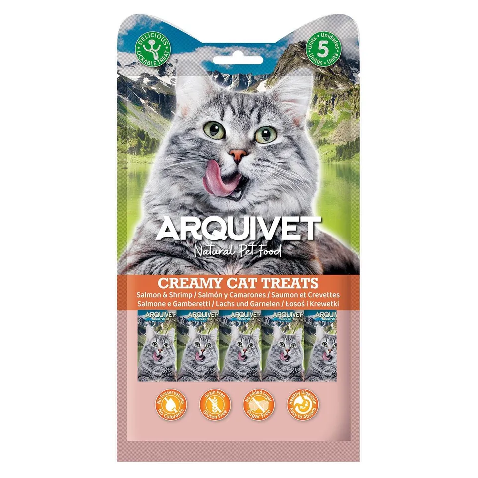 arquivet-creamy-friandise-chat-saumon-crevette-5x14-g image 1