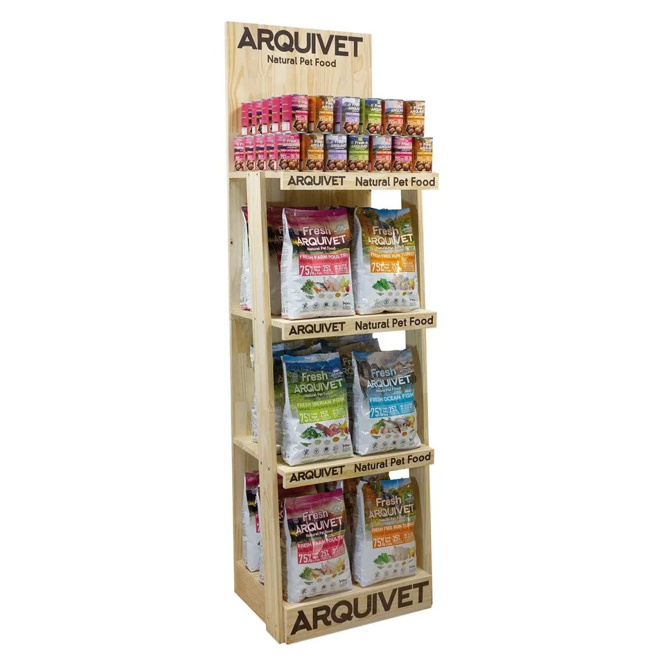 arquivet-merchandising-pr-sentoir-bois-sacs-croquettes-190-cm image 1