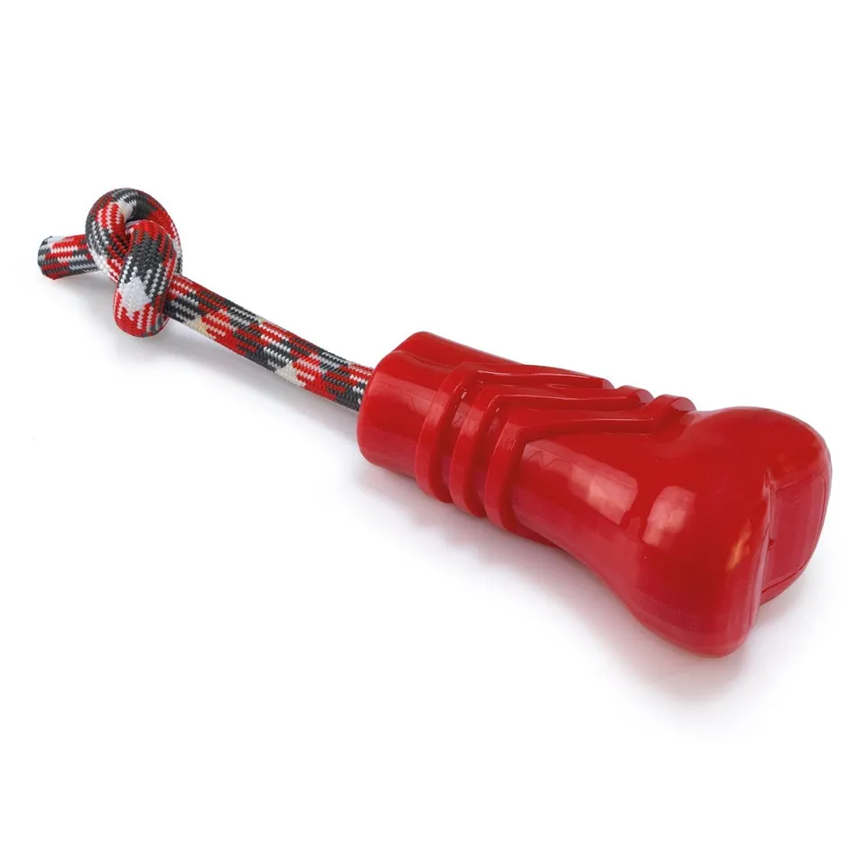 arquivet-dog-toys-os-rouge-couineur-avec-corde-jouet-chien image 1