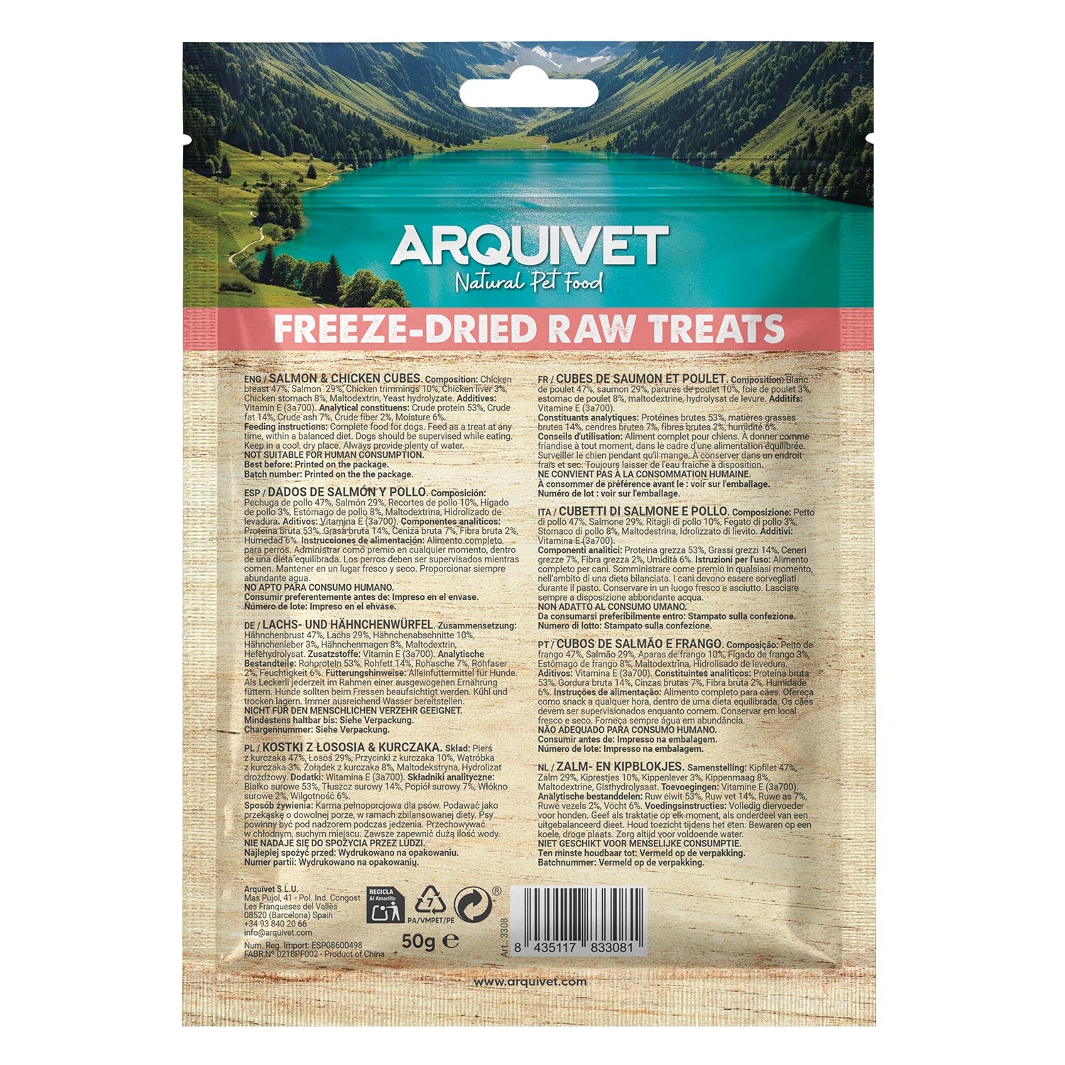 arquivet-friandises-lyophilis-es-saumon-poulet-50-gr-crues image 3