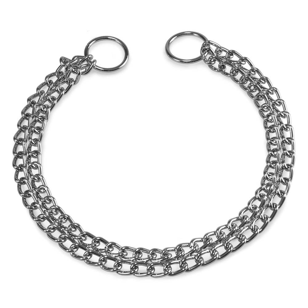 arquivet-collier-chien-cha-ne-double-m-tal-45cm-r-glable image 2