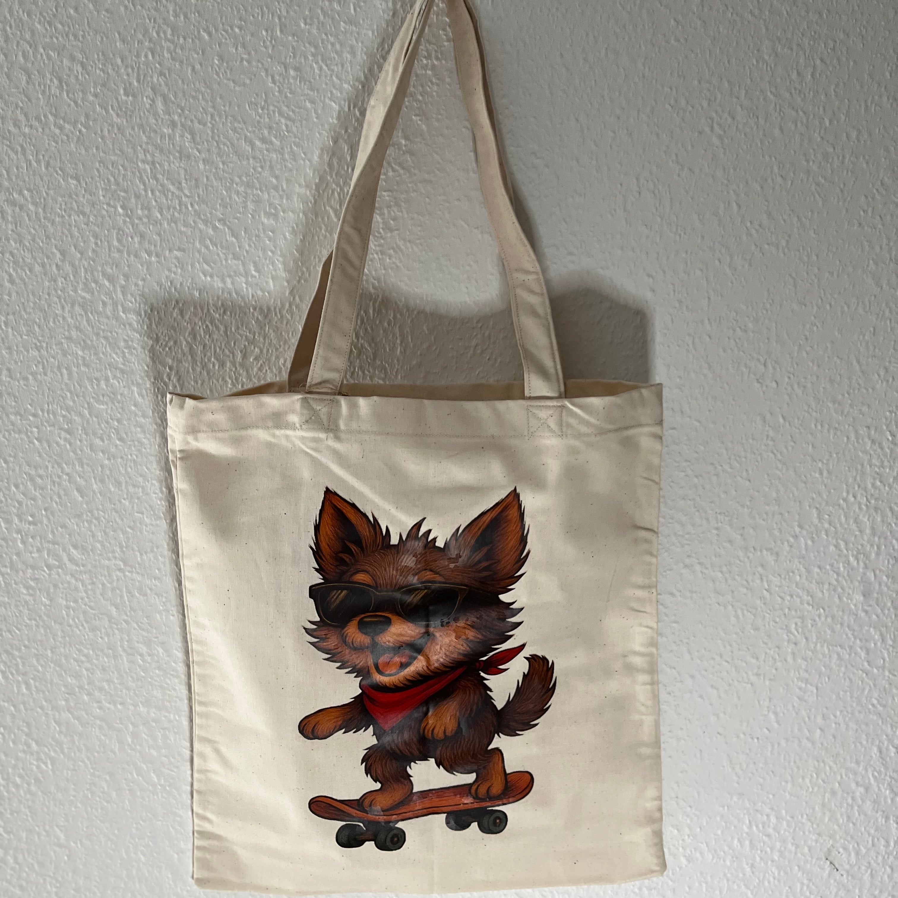 carabidule-le-joyeux-tote-bag-chien-coton-cru image 1