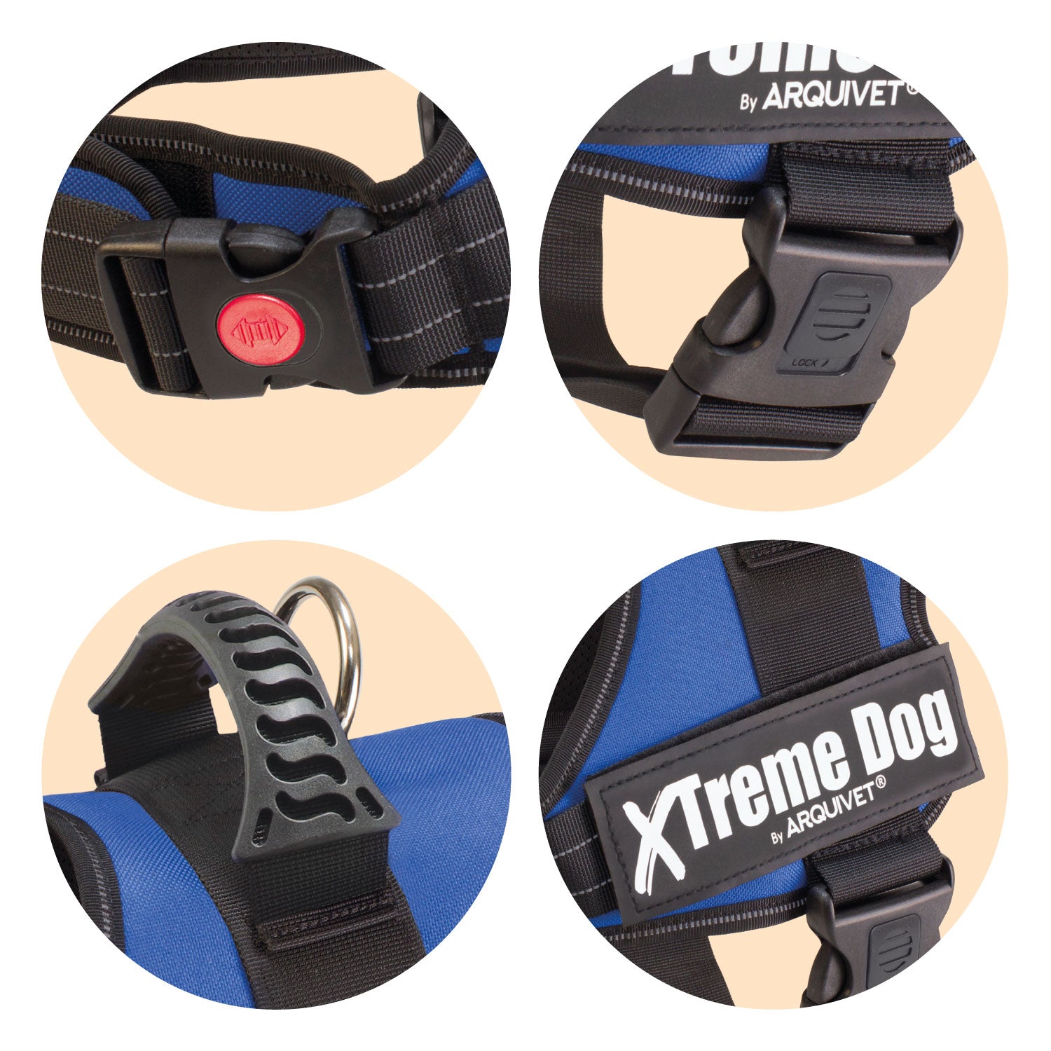 arquivet-xtreme-harnais-chien-bleu-xs-44-57-cm-ergonomique image 2