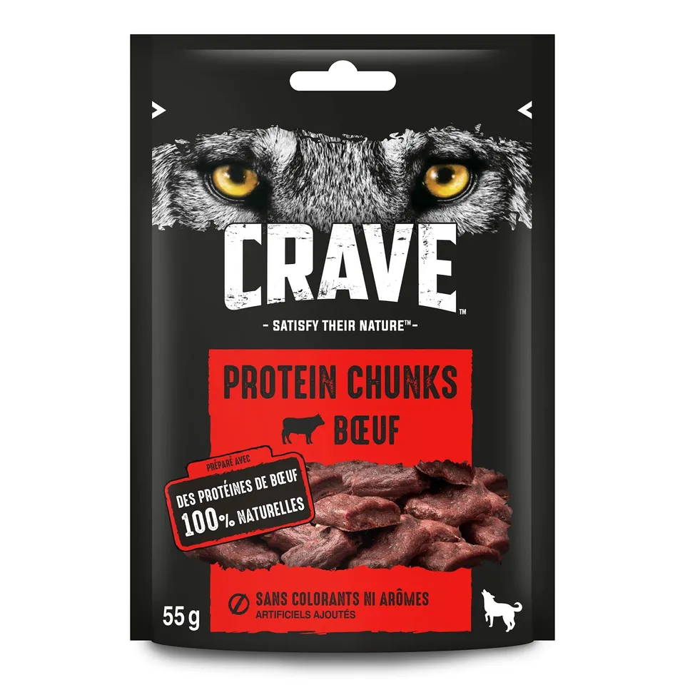 crave-dog-treats-protein-chunks-friandise-chien-b-uf-6x55g image 1