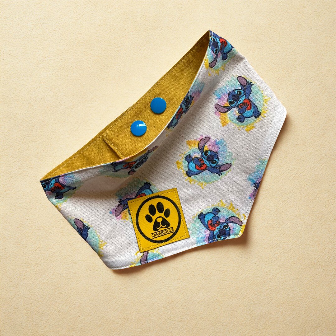 carabidule-stitch-bandana-chien-r-versible-bleu-coton-taille-s image 1