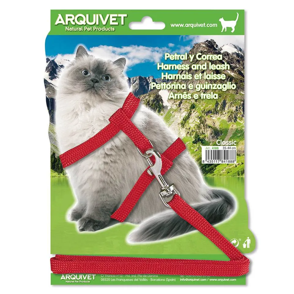 arquivet-harnais-chat-classique-avec-laisse-35-44-cm image 1
