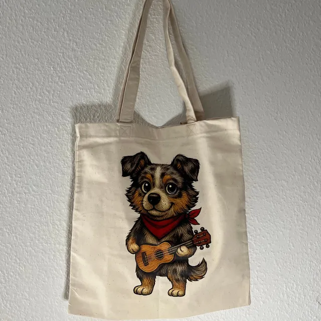 carabidule-le-complice-tote-bag-chien-coton-cru-illustration image 1