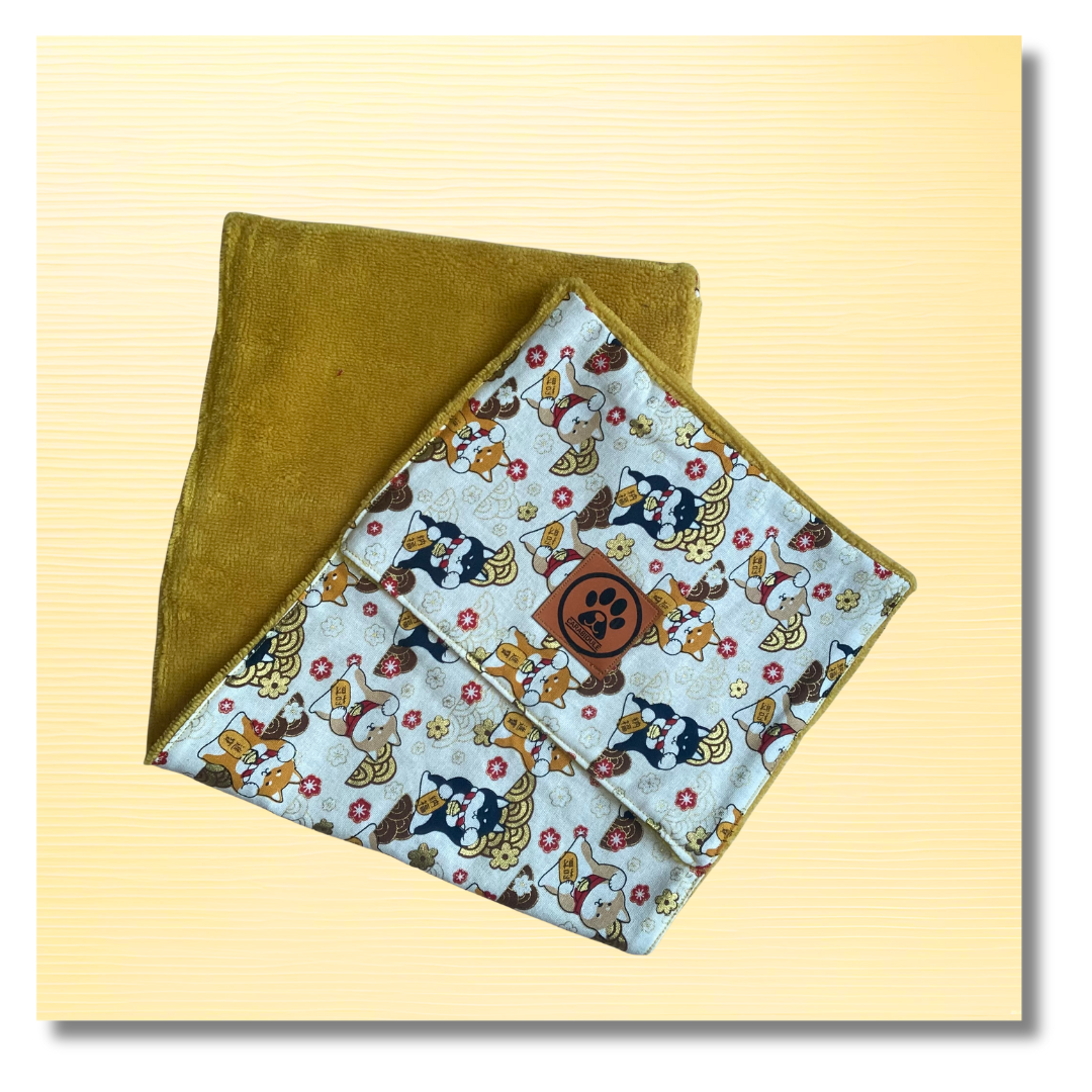 carabidule-serviette-essuie-pattes-chien-shiba-jaune-bambou image 2