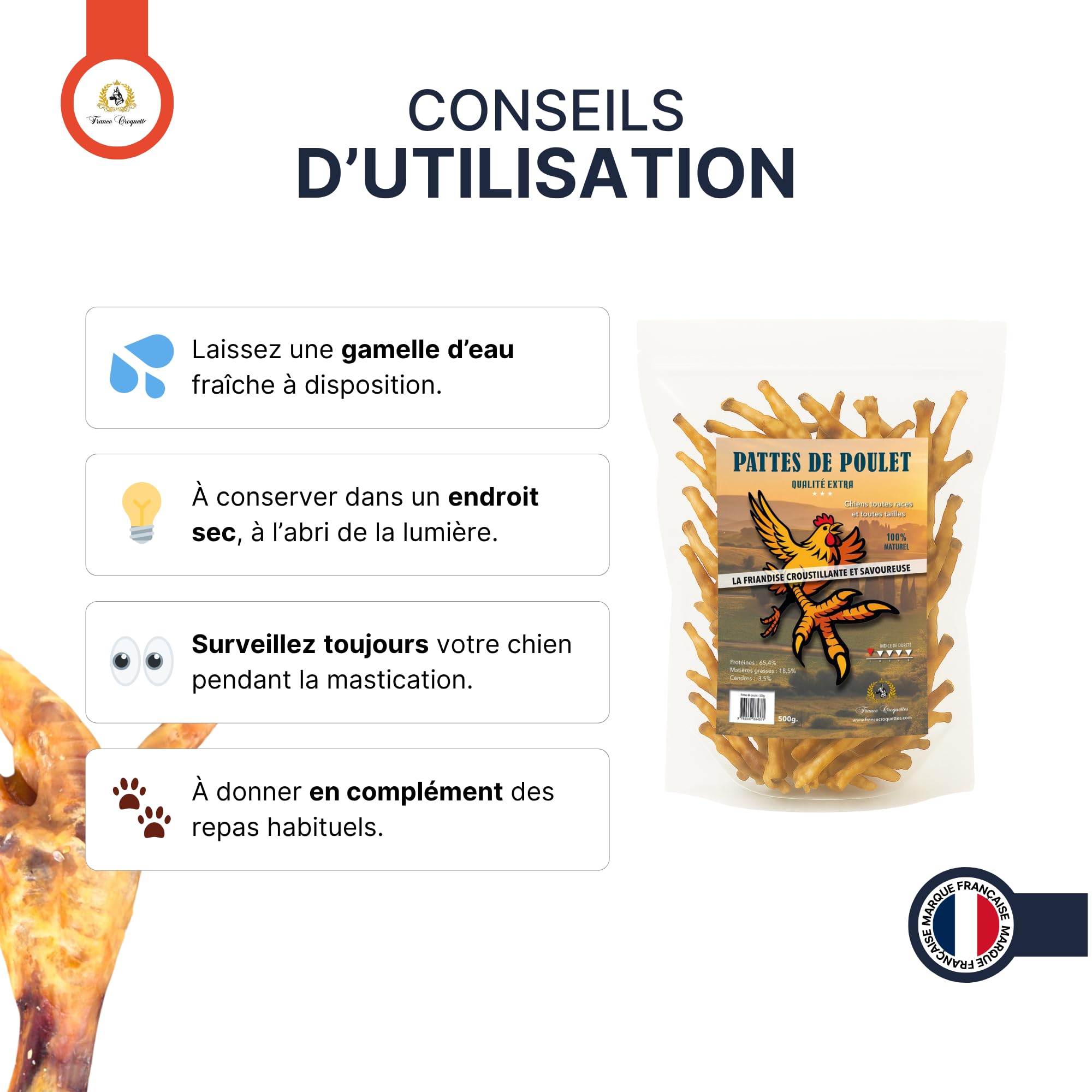 france-croquettes-friandises-pattes-poulet-friandise-chien-500g image 5
