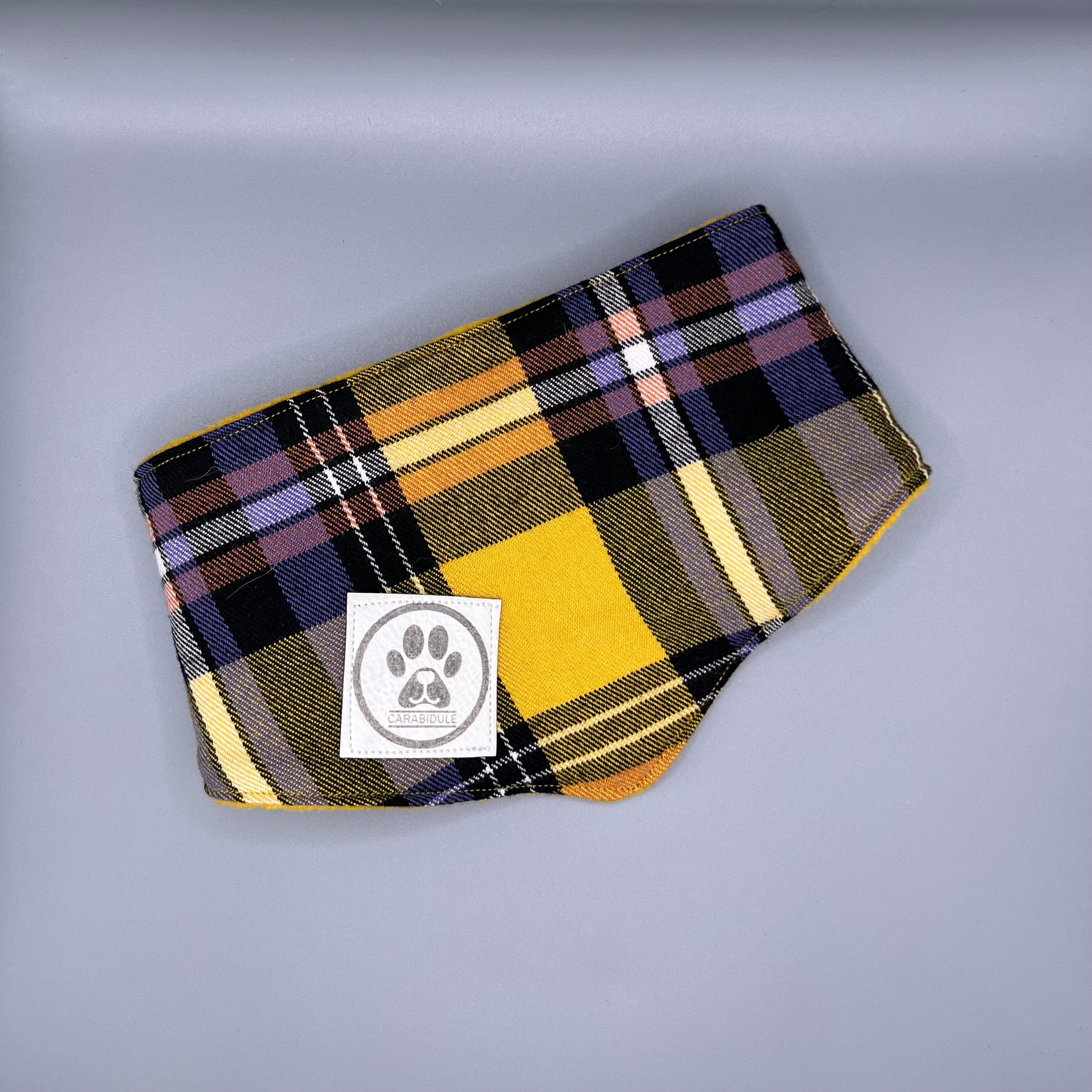 carabidule-les-douillets-carreaux-moutarde-bandana-polaire-m image 1