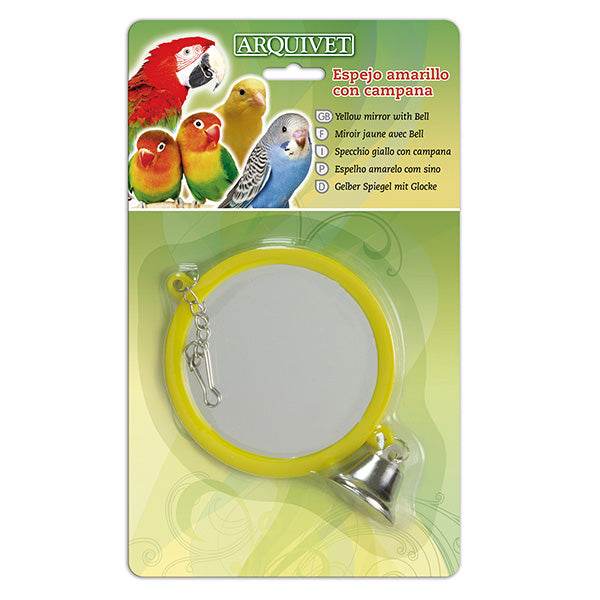 arquivet-miroir-jaune-clochette-oiseau-12-cm image 1