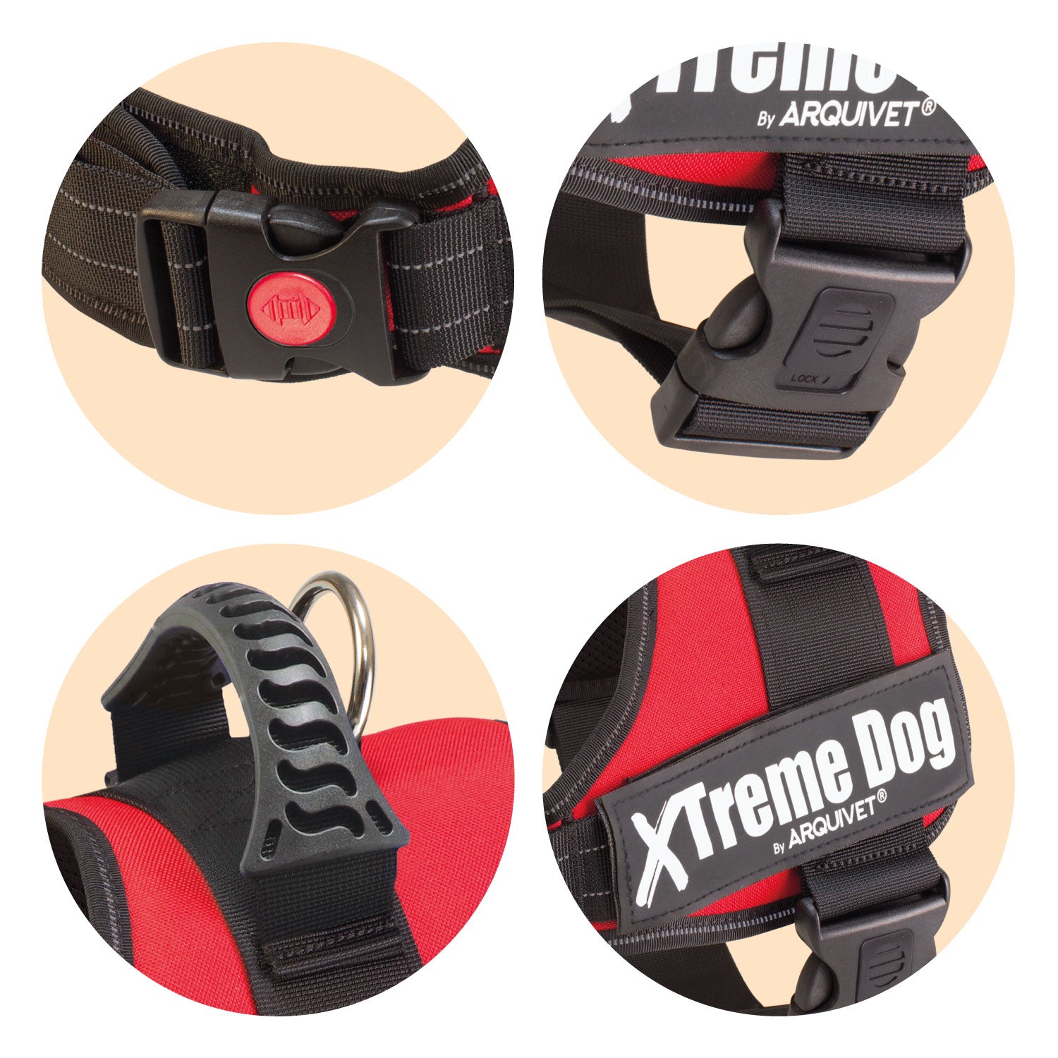 arquivet-xtreme-harnais-chien-rouge-m-61-81-cm image 2