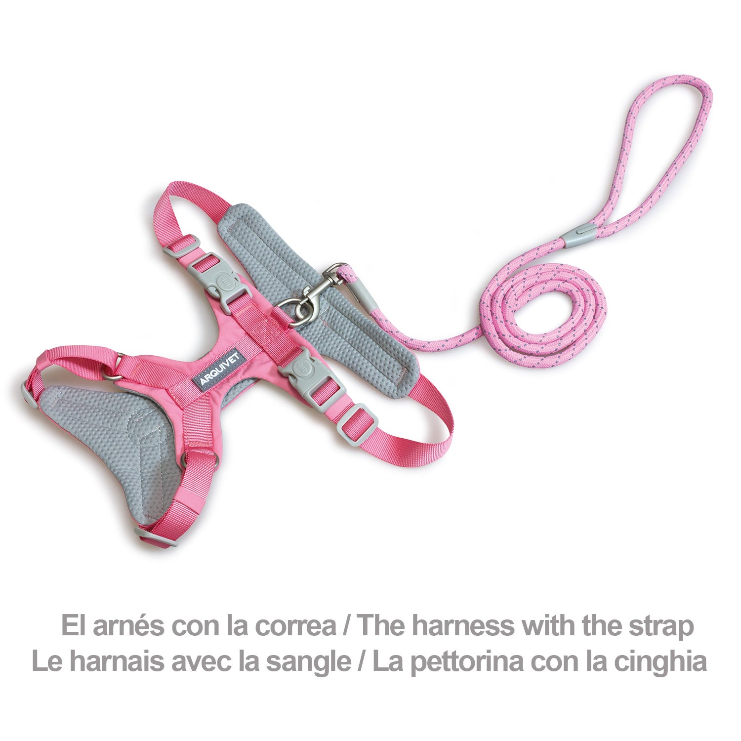 arquivet-harnais-roma-light-chien-rose-s-40-49-cm image 3