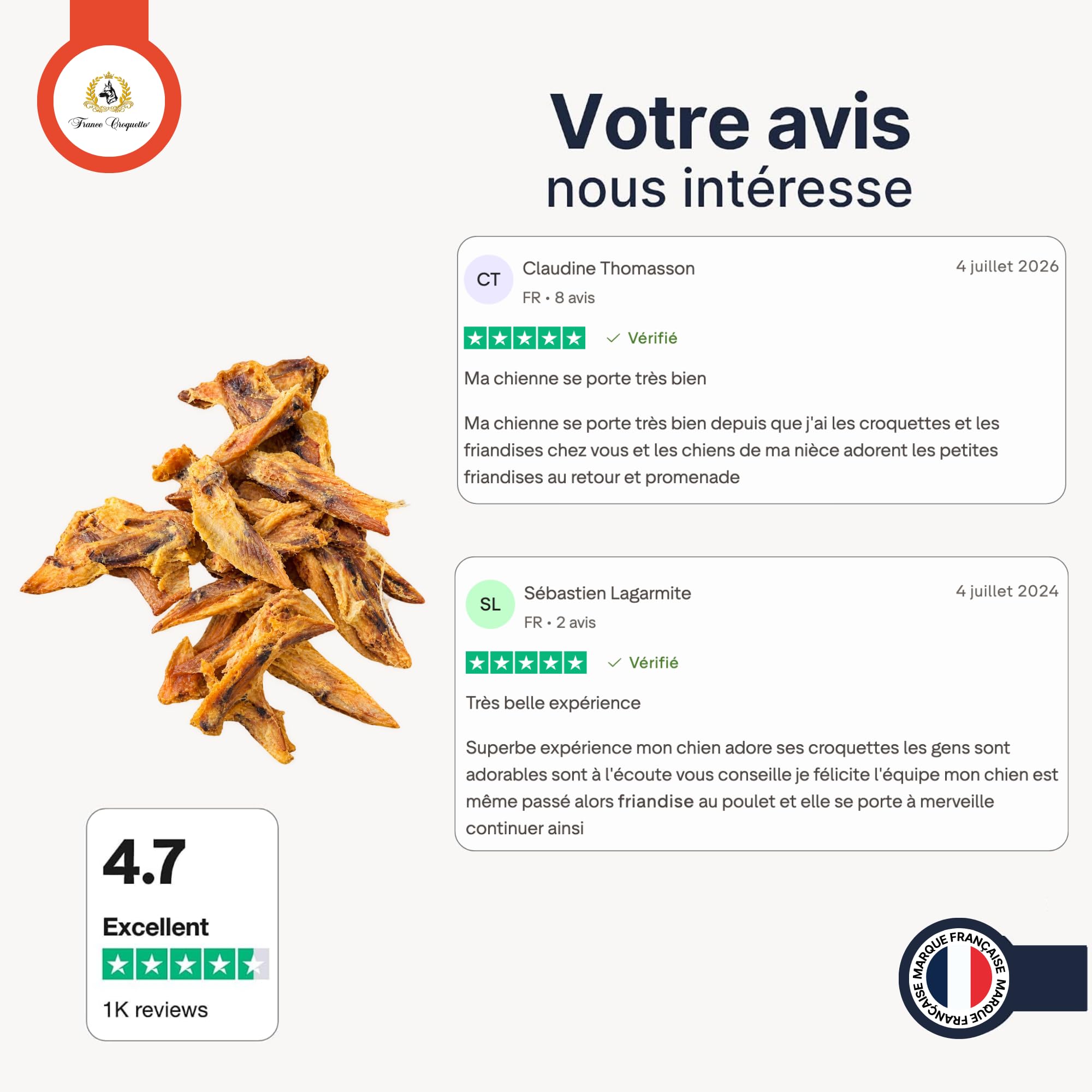 france-croquettes-ailes-poulet-s-ch-es-friandise-chien-100-poulet image 3