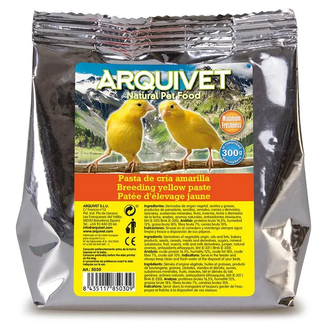 arquivet-p-t-e-jaune-levage-nourriture-oiseaux-300-gr image 1