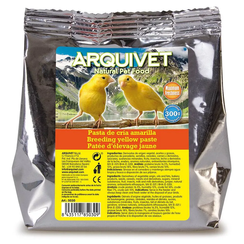 arquivet-p-t-e-jaune-levage-nourriture-oiseaux-300-gr image 1