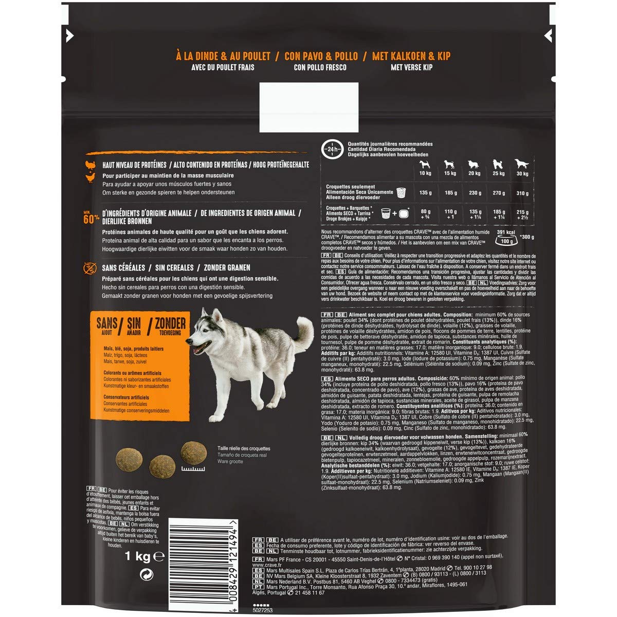 crave-dry-dog-food-dinde-poulet-croquettes-chien-5x1kg image 2
