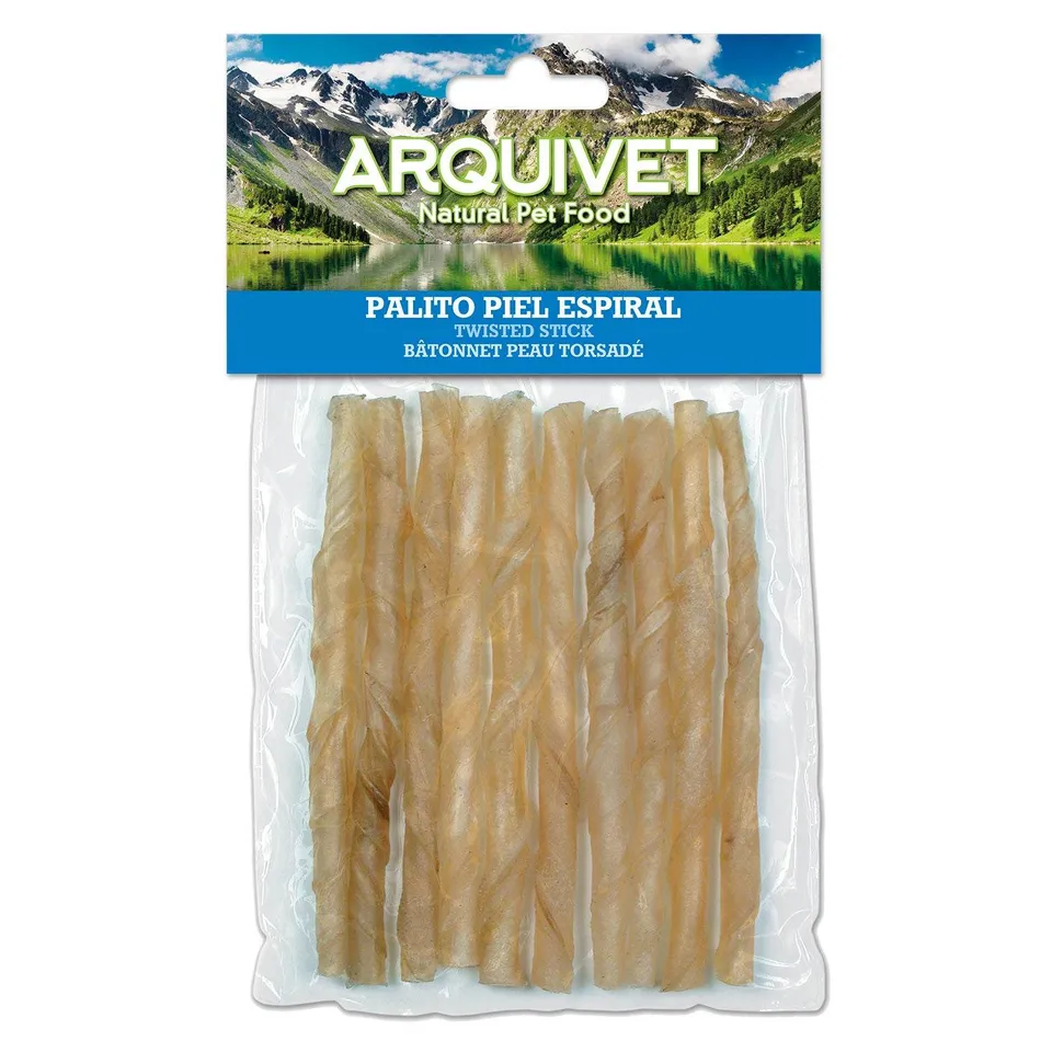 arquivet-b-ton-spirale-peau-bovine-stick-chien-12-cm-x10 image 1