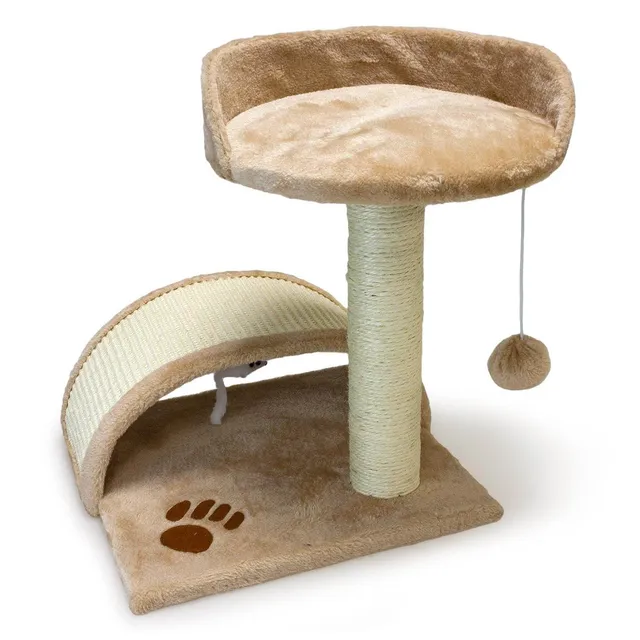 arquivet-griffoir-arche-beige-chat-50-cm-avec-balle image 1