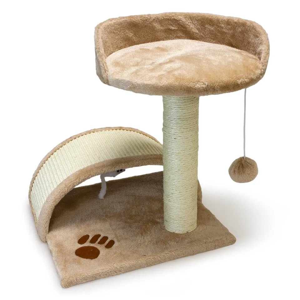 arquivet-griffoir-arche-beige-chat-50-cm-avec-balle image 1