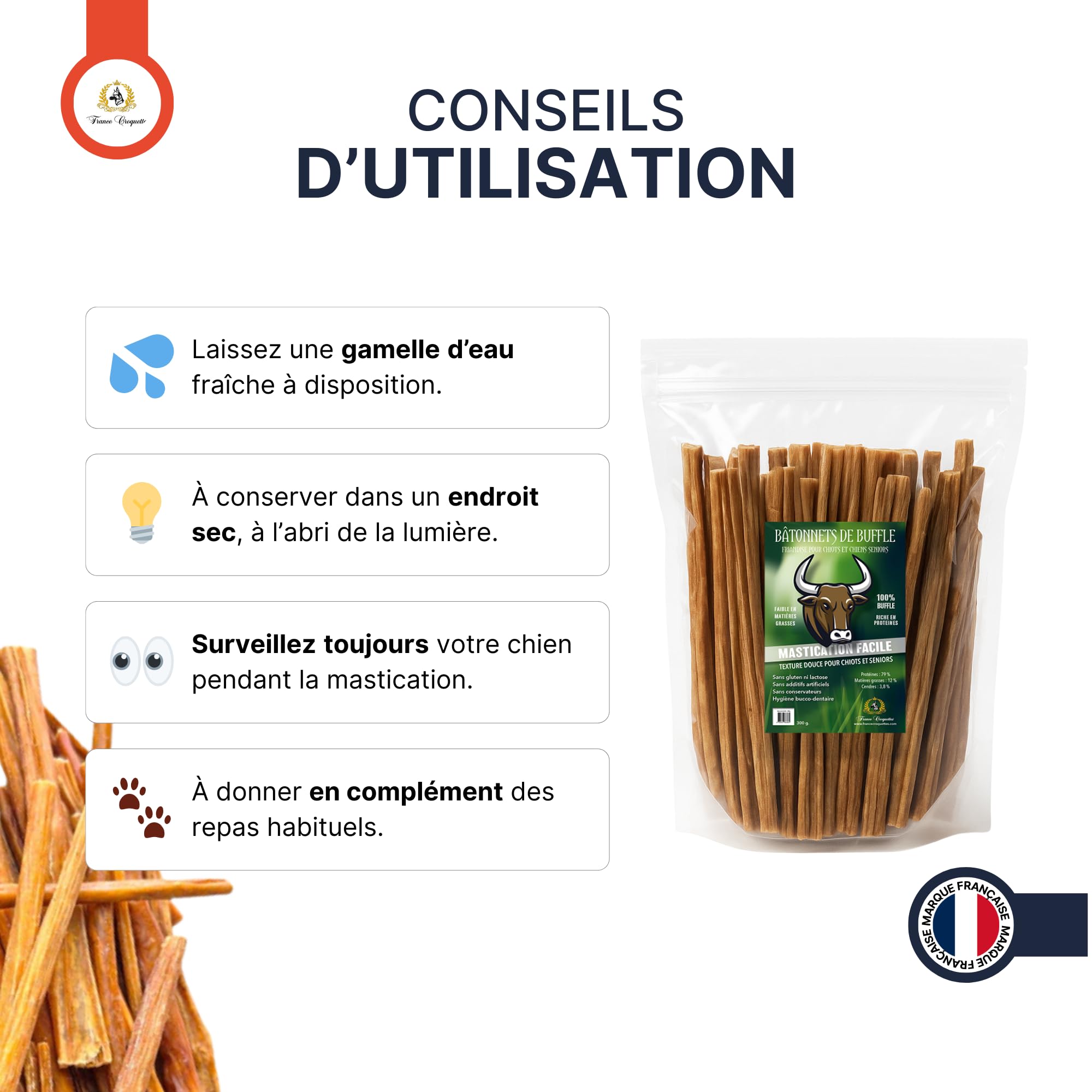 france-croquettes-friandises-b-tonnets-buffle-300g-chiot-senior image 6