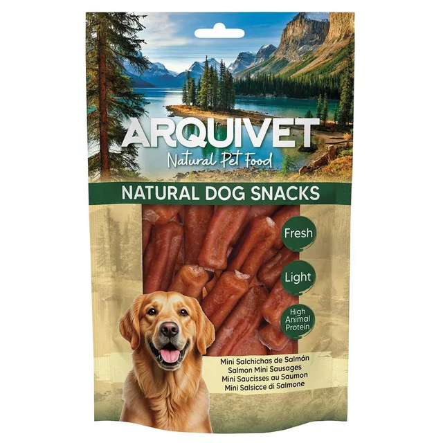 arquivet-mini-saucisses-saumon-friandise-chien-100-g-naturel image 1