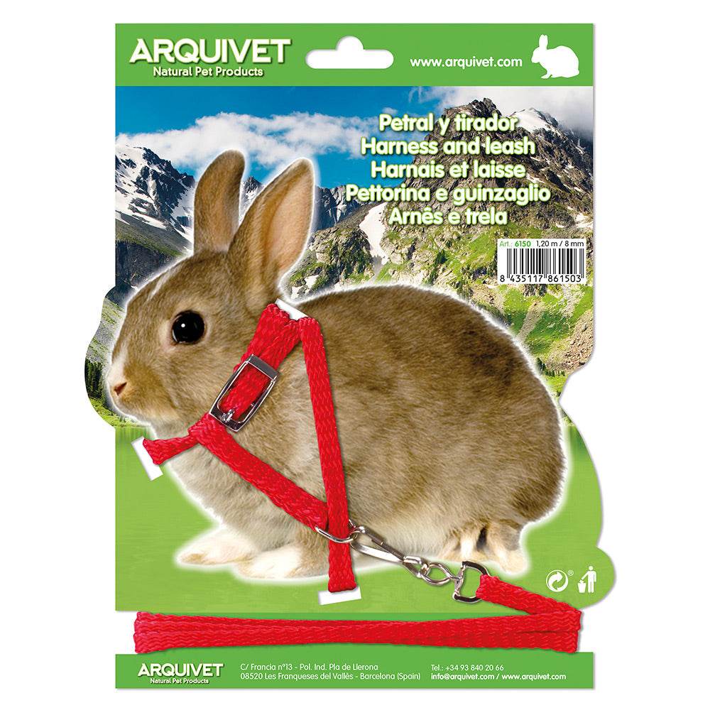 arquivet-harnais-plastron-laisse-lapin-rongeur-120-cm image 1