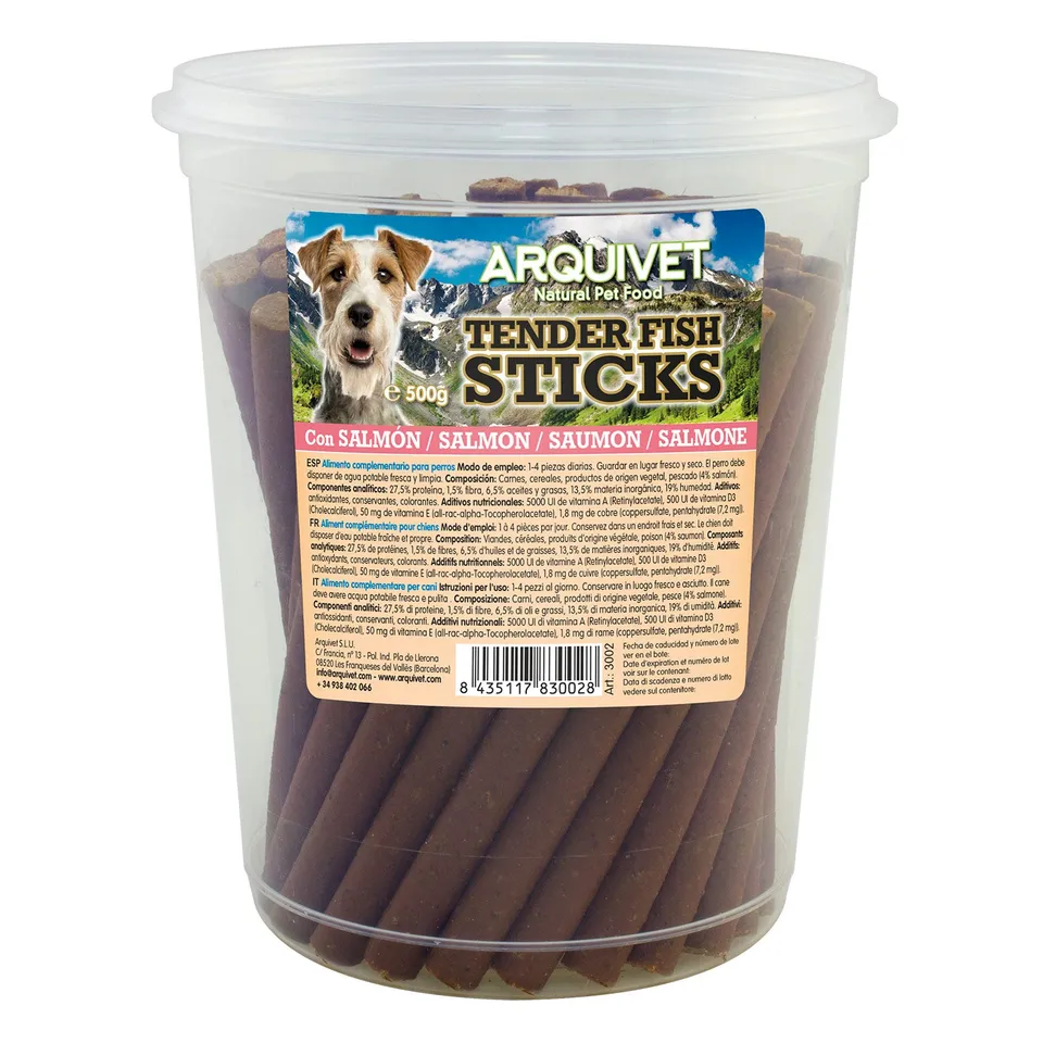 arquivet-sticks-saumon-friandise-chien-500-gr-viande-tendre image 1