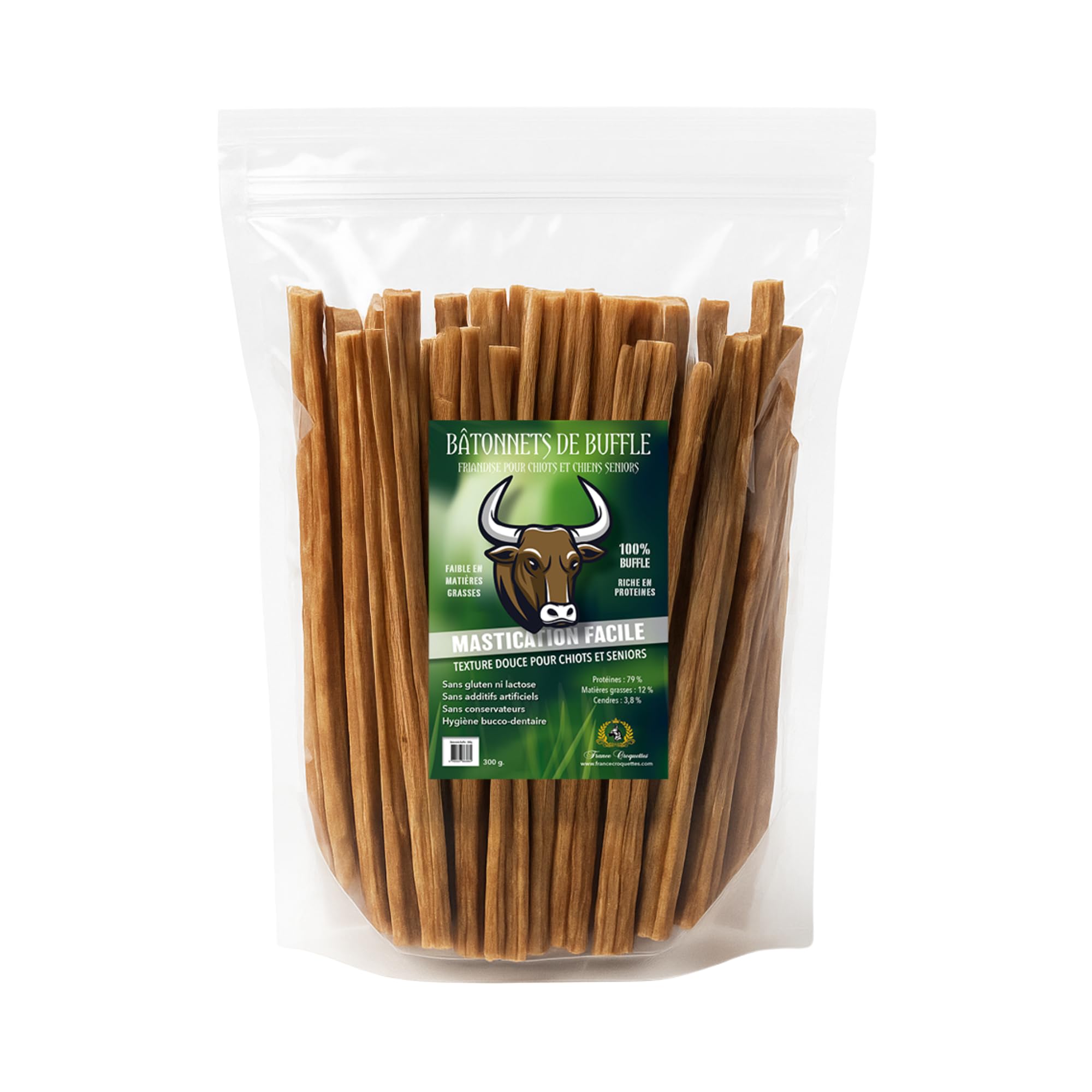 france-croquettes-friandises-b-tonnets-buffle-300g-chiot-senior image 1
