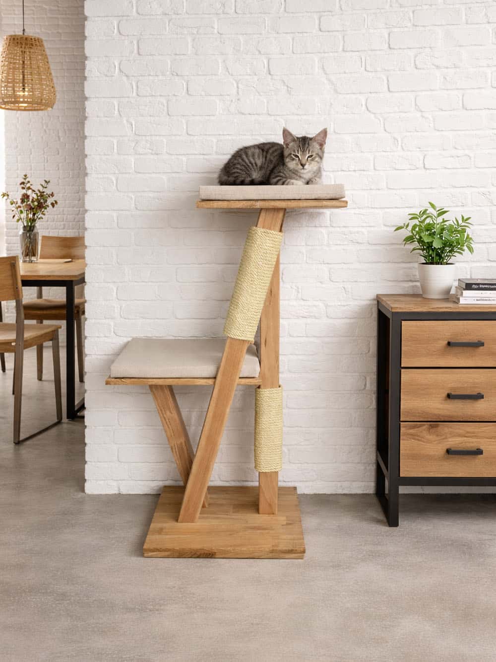 chat-perch-edelweiss-arbre-chat-bois-naturel-115-cm image 3